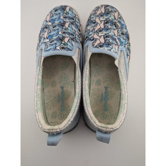 Stitch Girls Size 5 Slip On Canvas Sneakers Lilo And Blue White Shoes Ground Up - Picture 7 of 8